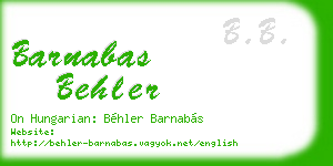 barnabas behler business card